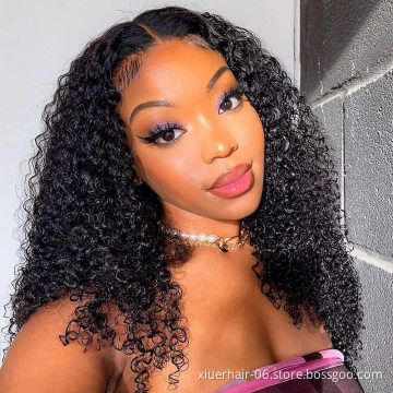 Wholesale Private Label 360 30Inche Real Natural Lake Lace Front Indian Virgin Jerry Curl 13X6 Hd Lace Human Hair Wig